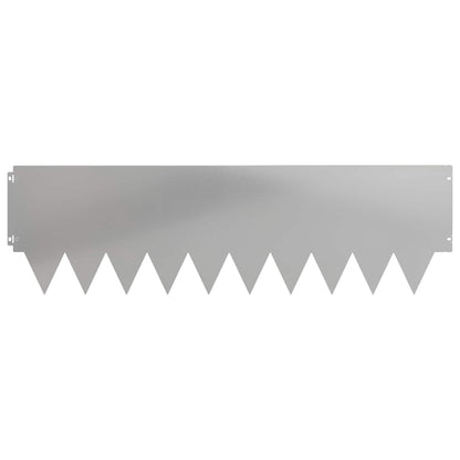 Bordura per Prato 10 pcs 103 x 30 cm metallo Argento | homemem39