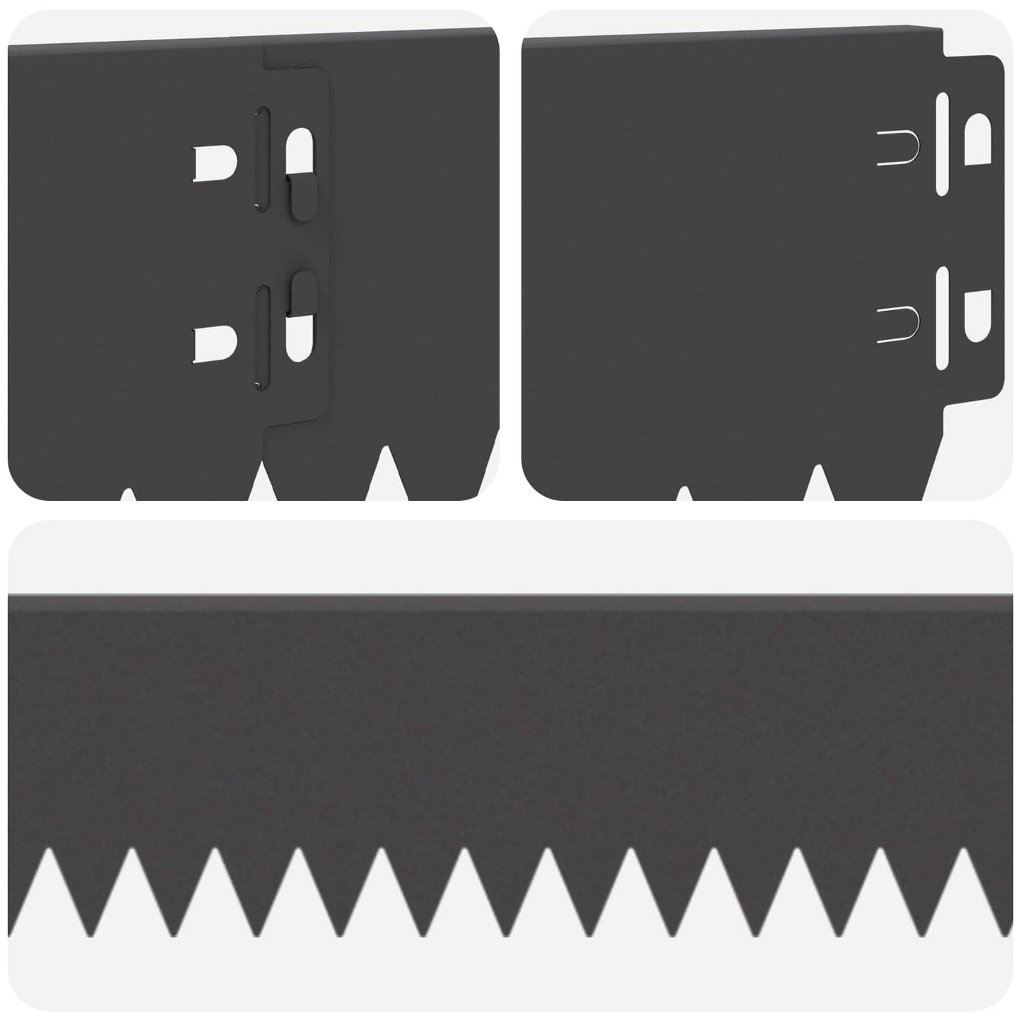 Bordura per Prato 10 pcs 103 x 10 cm Acciaio Nero | homemem39
