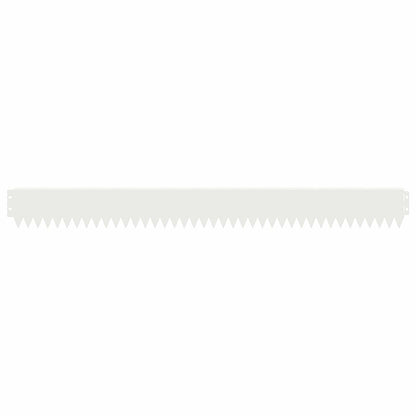 Bordura per Prato 50 pcs 103 x 10 cm Acciaio Bianco | homemem39