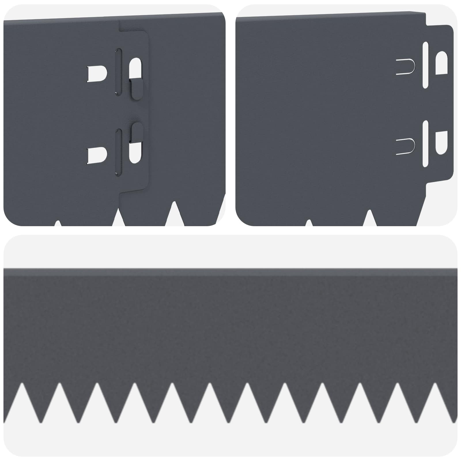 Bordura per Prato 30 pcs 103 x 10 cm Acciaio Antracite | homemem39