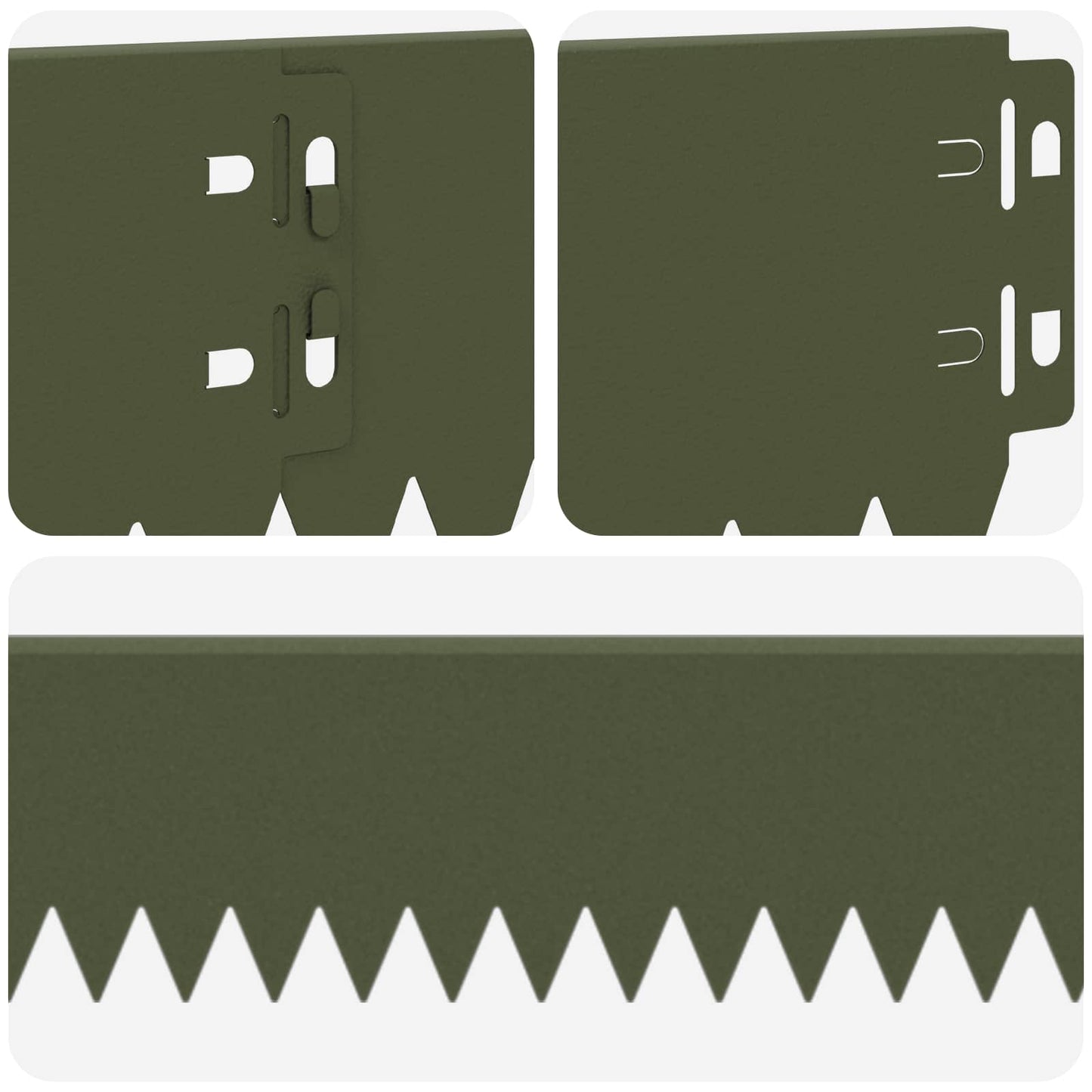Bordura per Prato 20 pcs 103 x 10 cm Acciaio Verde Oliva