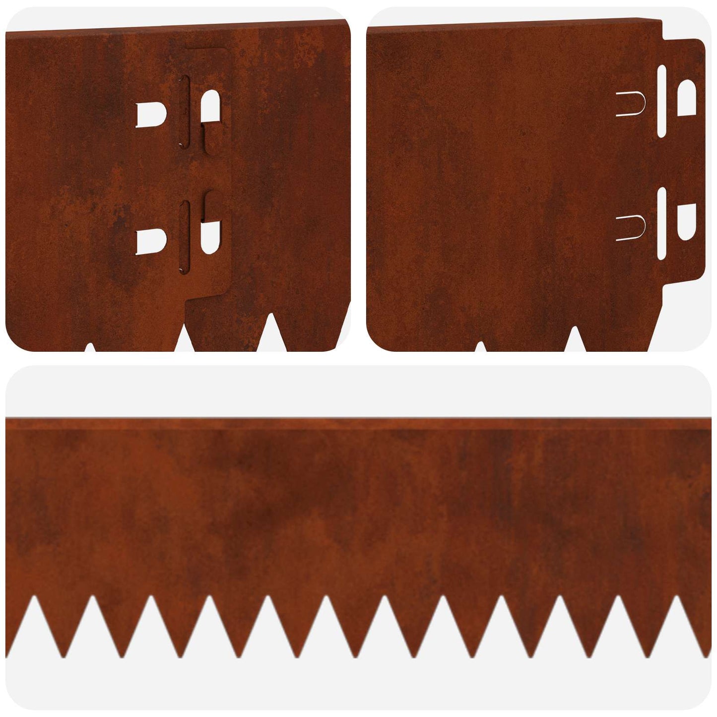 Bordura per Prato 30 pcs 103 x 10 cm Acciaio Ruggine | homemem39
