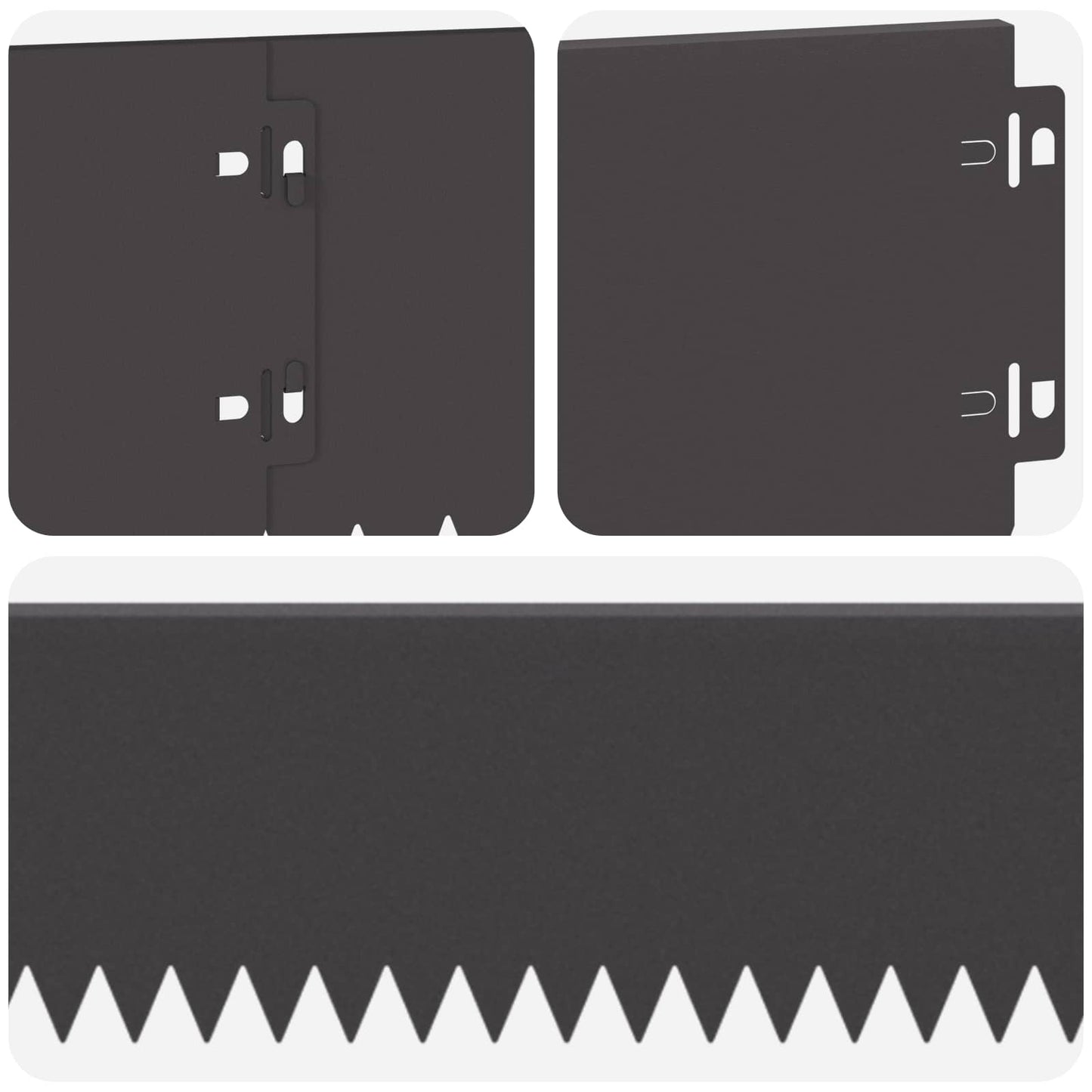 Bordura per Prato 10 pcs 103 x 15 cm Acciaio Nero | homemem39