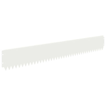 Bordura per Prato 30 pcs 103 x 15 cm Acciaio Bianco | homemem39