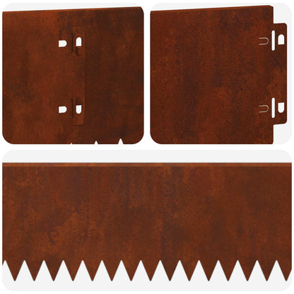 Bordura per Prato 30 pcs 103 x 15 cm Acciaio Ruggine | homemem39