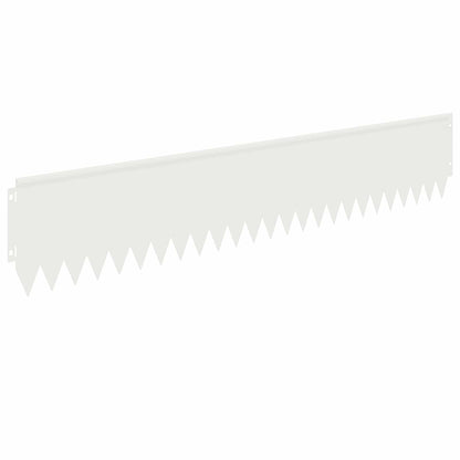 Bordura per Prato 10 pcs 103 x 20 cm Acciaio Bianco | homemem39