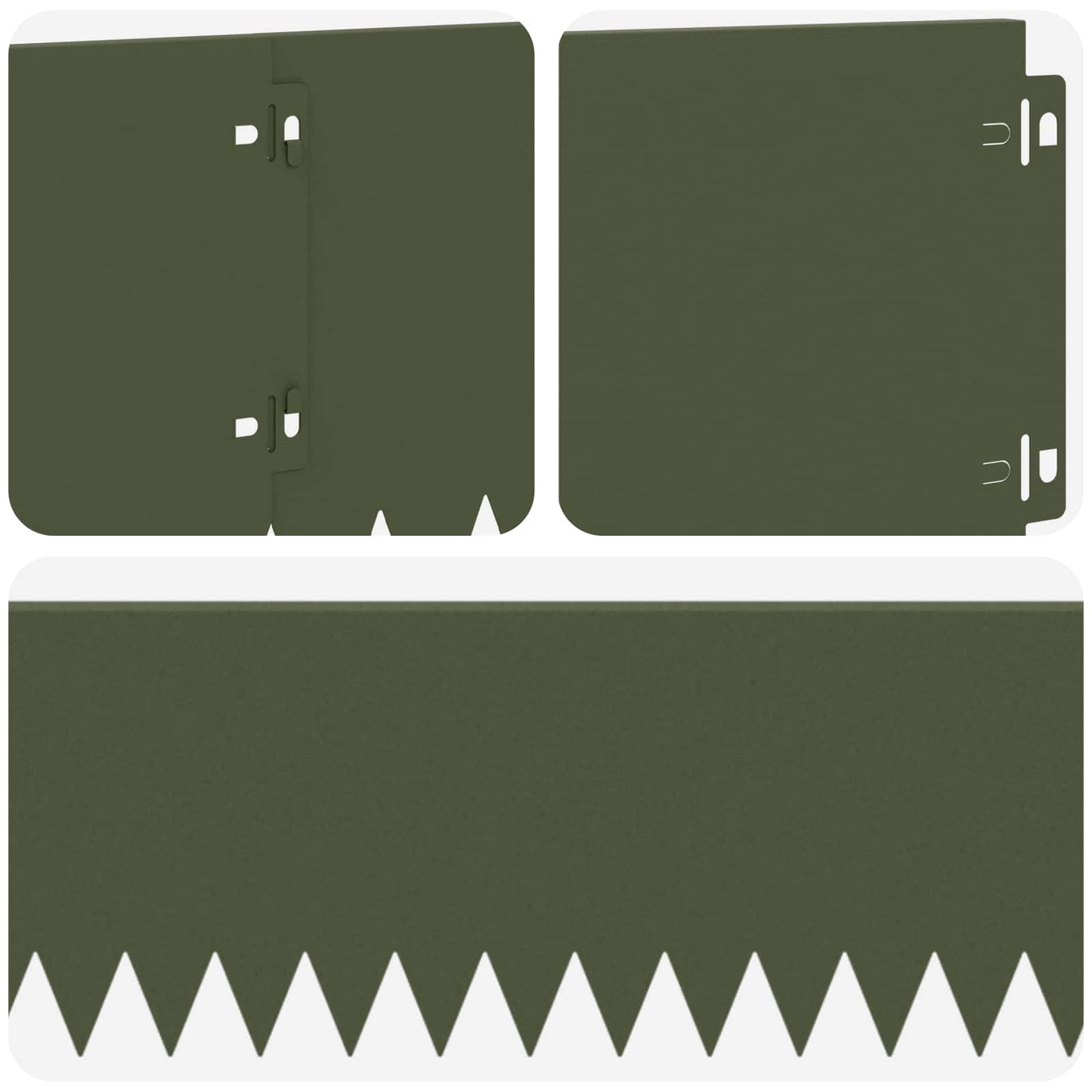 Bordura per Prato 20 pcs 103 x 20 cm Acciaio Verde Oliva | homemem39