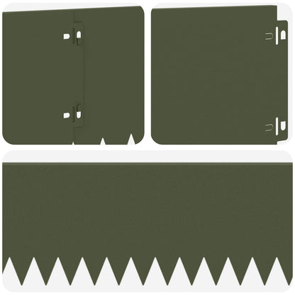 Bordura per Prato 20 pcs 103 x 20 cm Acciaio Verde Oliva | homemem39