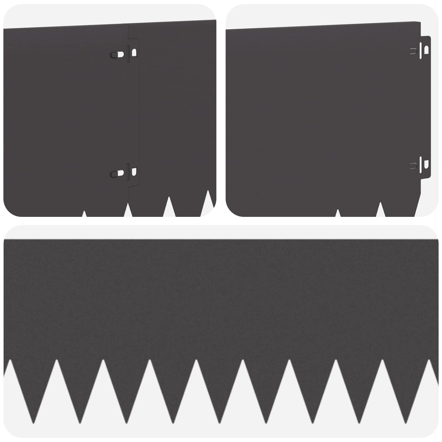Bordura per Prato 10 pcs 103 x 25 cm Acciaio Nero | homemem39