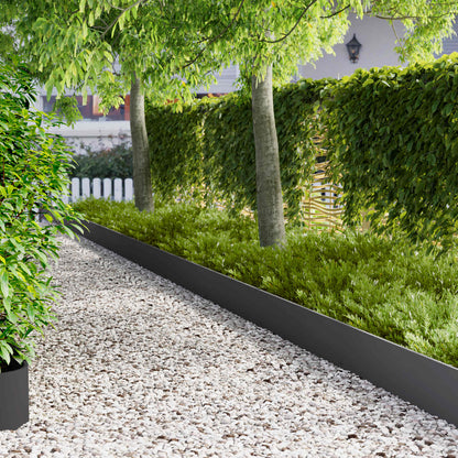 Bordura per Prato 10 pcs 103 x 25 cm Acciaio Nero | homemem39