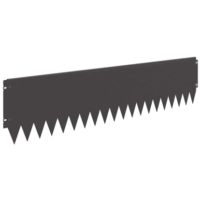Bordura per Prato 10 pcs 103 x 25 cm Acciaio Nero | homemem39
