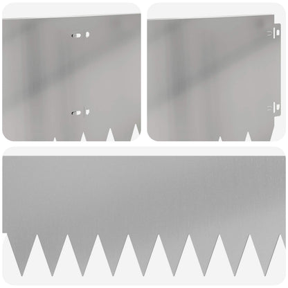 Bordura per Prato 10 pcs 103 x 25 cm Acciaio Argento | homemem39