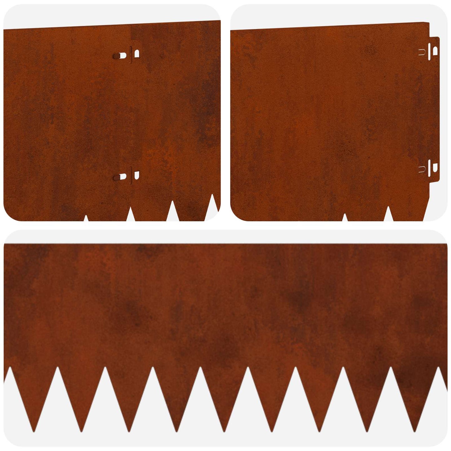 Bordura per Prato 10 pcs 103 x 25 cm Acciaio Ruggine