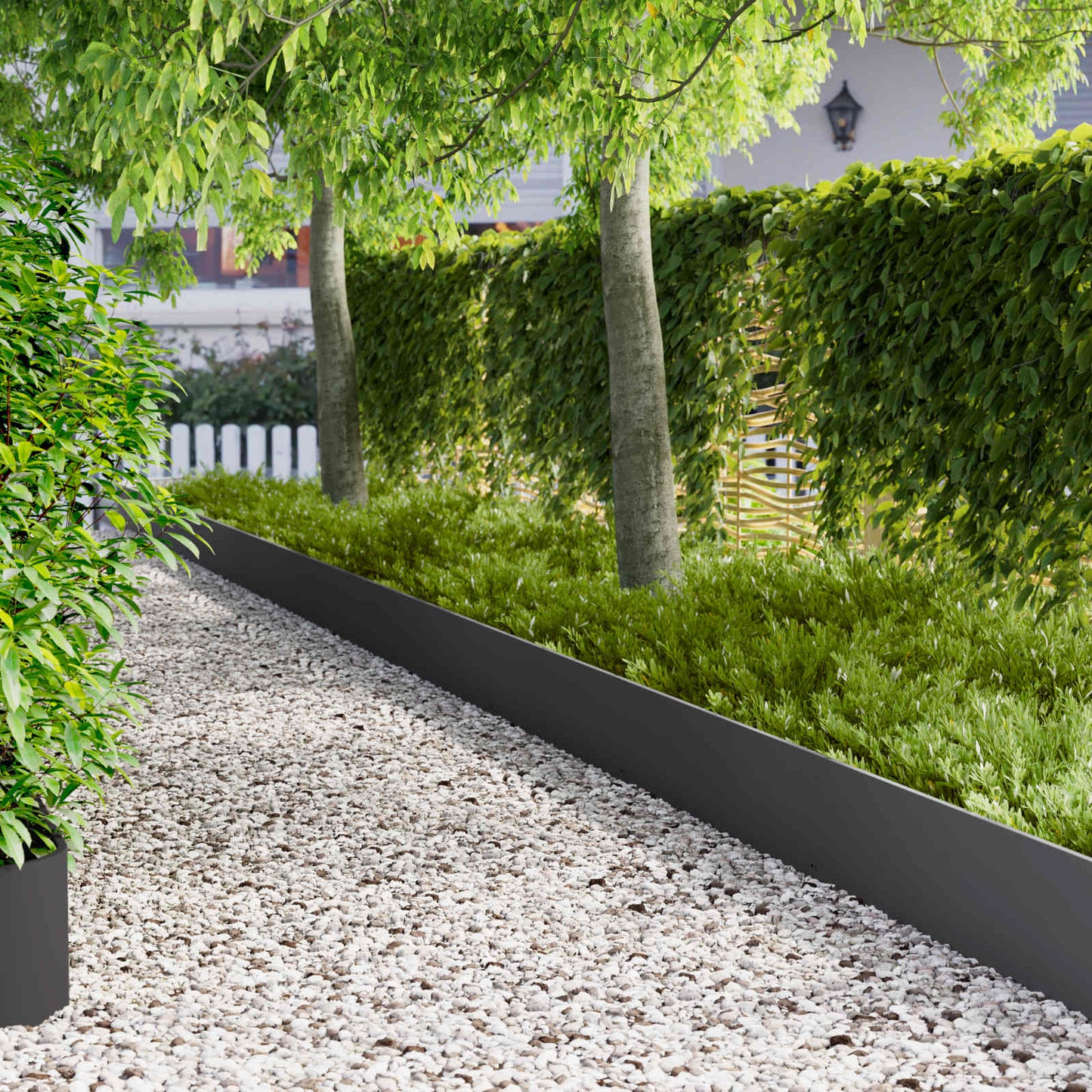 Bordura per Prato 20 pcs 103 x 30 cm Acciaio Nero