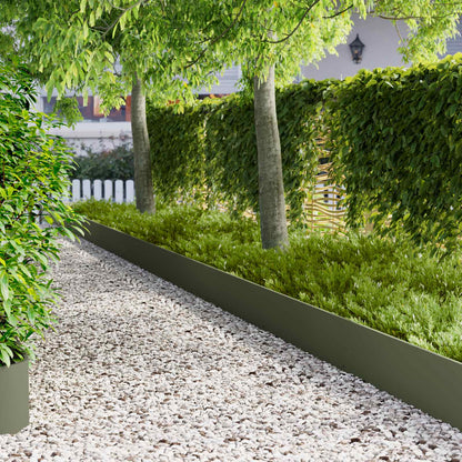 Bordura per Prato 10 pcs 103 x 30 cm Acciaio Verde Oliva