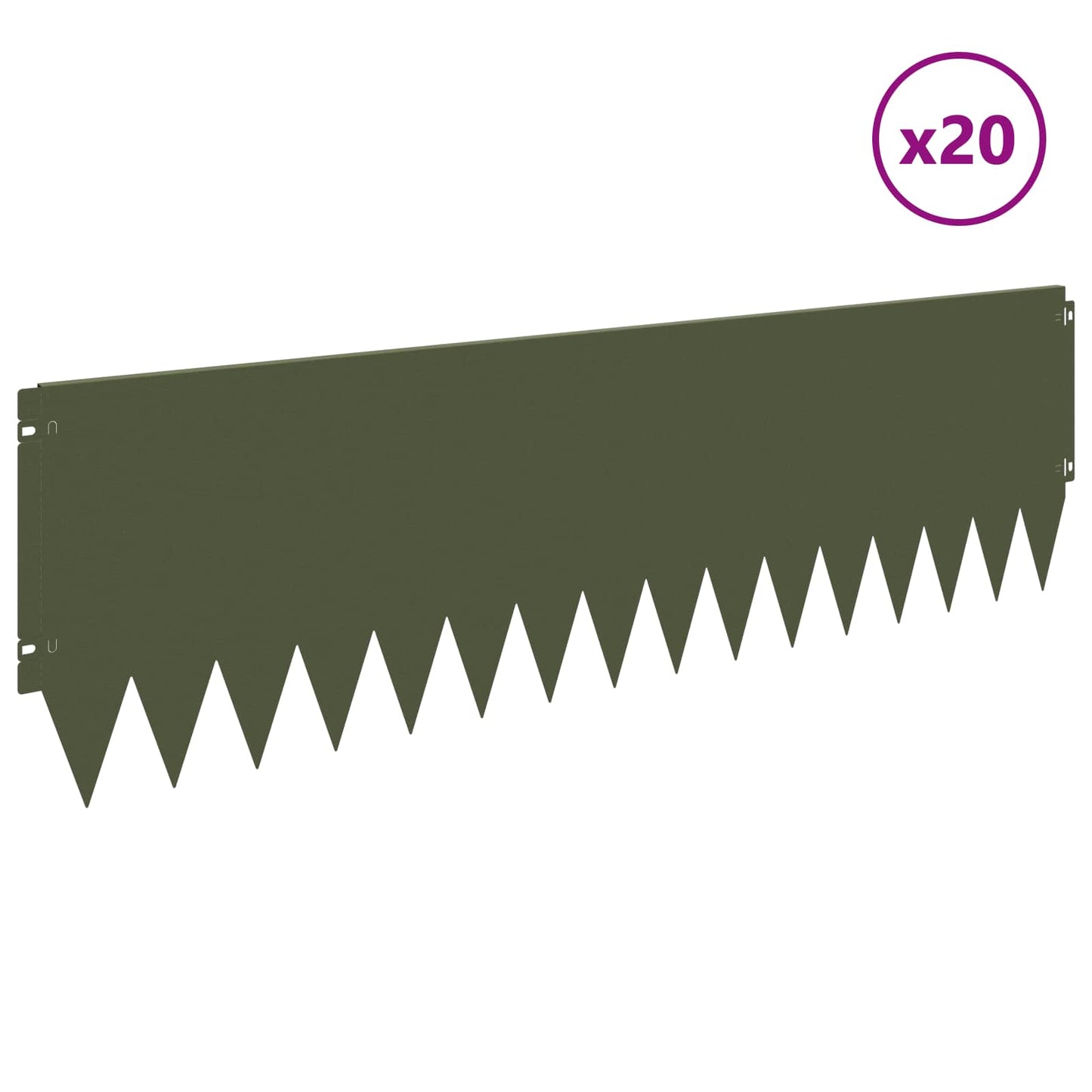 Bordura per Prato 20 pcs 103 x 30 cm Acciaio Verde Oliva | homemem39