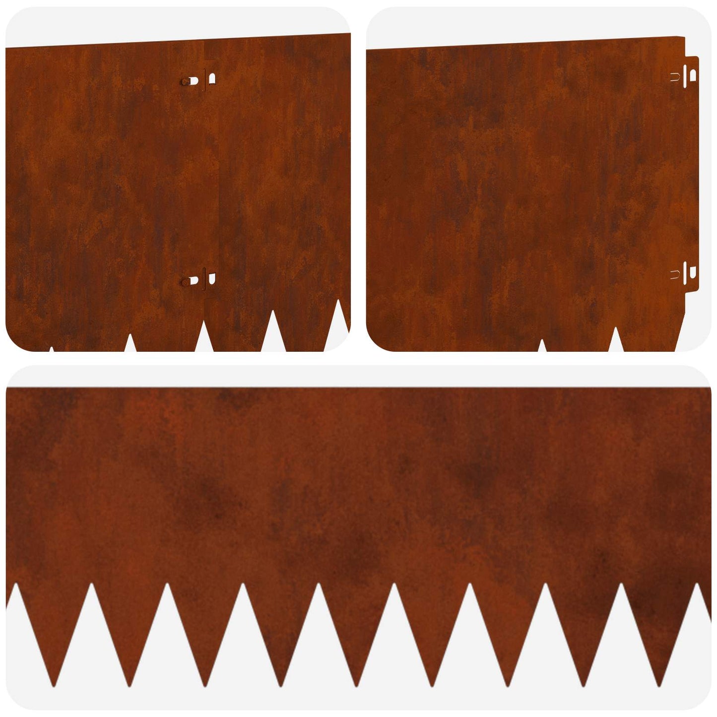 Bordura per Prato 20 pcs 103 x 30 cm Acciaio Ruggine | homemem39