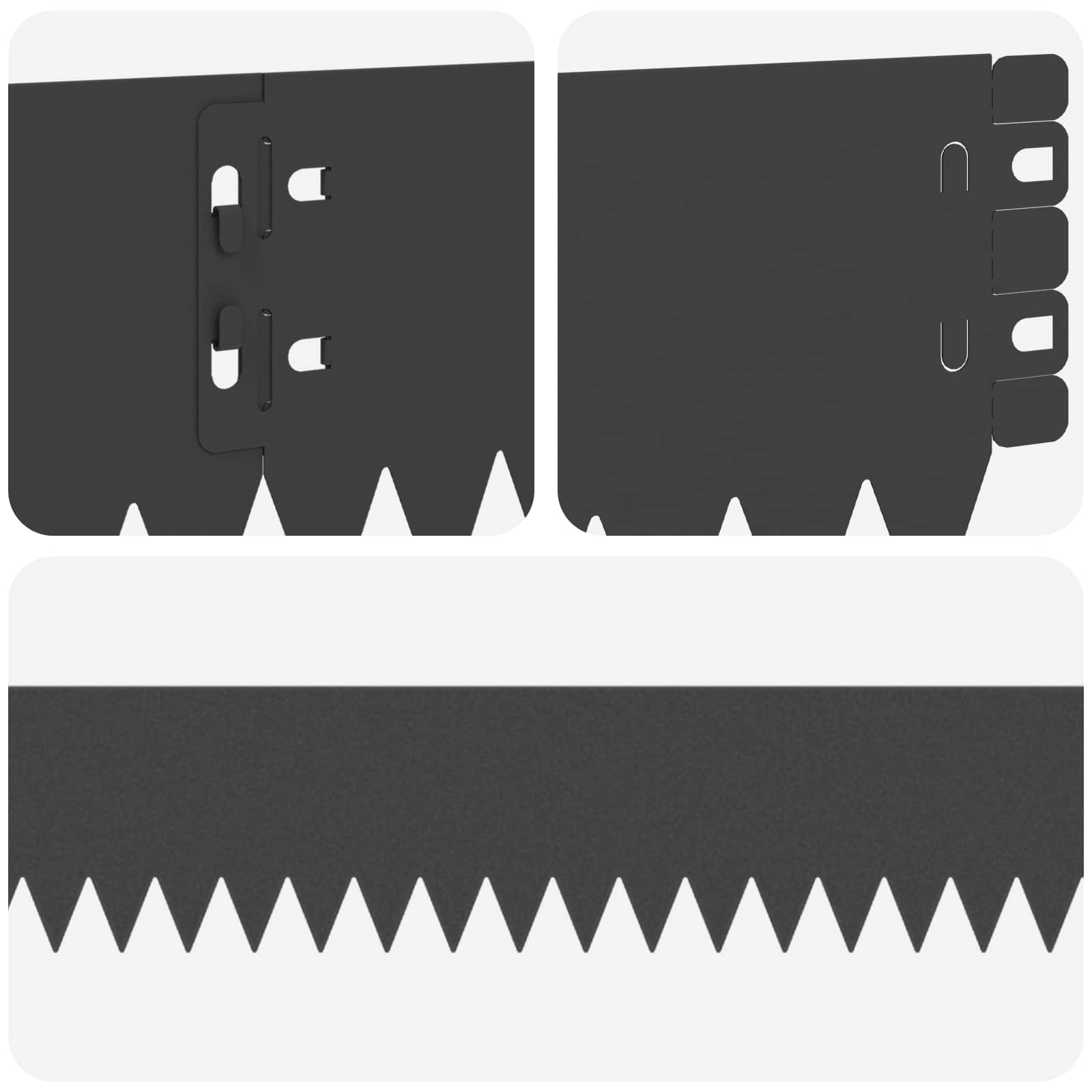 Bordura per Prato 20 pcs 103 x 10 cm Acciaio Nero | homemem39