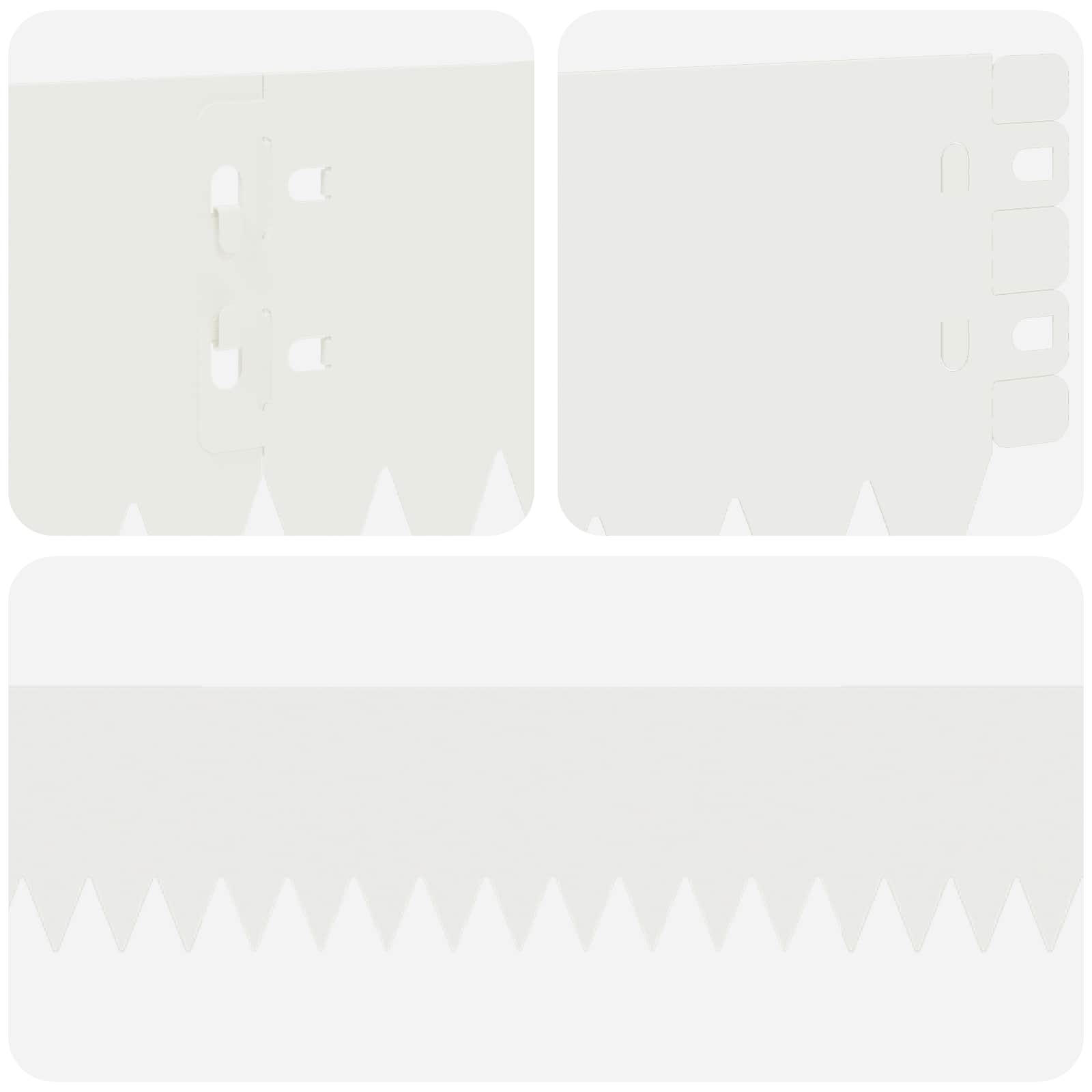 Bordura per Prato 50 pcs 103 x 10 cm Acciaio Bianco | homemem39