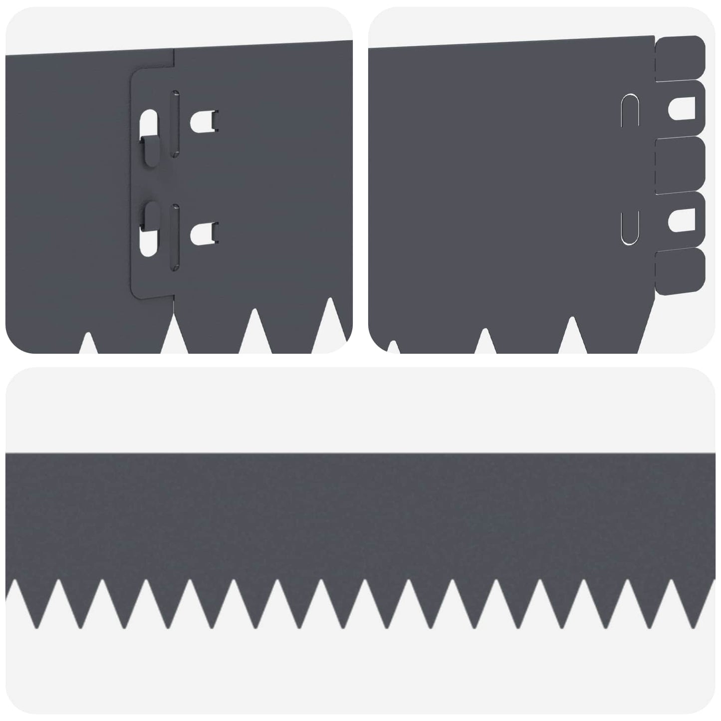 Bordura per Prato 20 pcs 103 x 10 cm Acciaio Antracite | homemem39