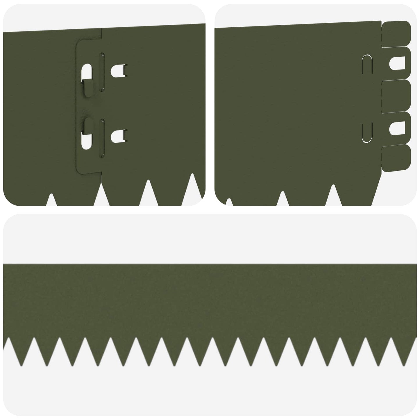 Bordura per Prato 10 pcs 103 x 10 cm Acciaio Verde Oliva | homemem39