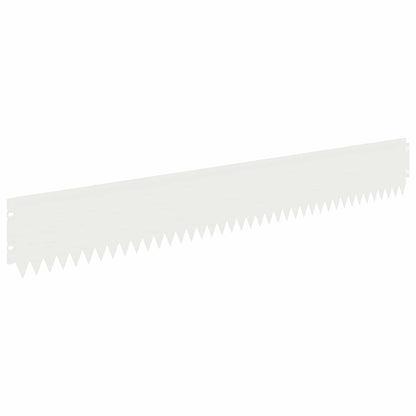 Bordura per Prato 30 pcs 103 x 15 cm Acciaio Bianco | homemem39