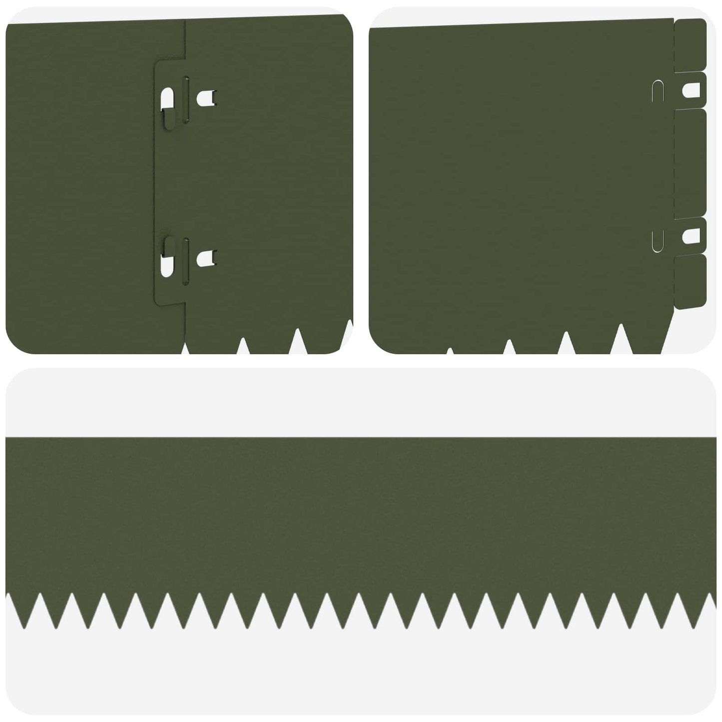 Bordura per Prato 10 pcs 103 x 15 cm Acciaio Verde Oliva | homemem39