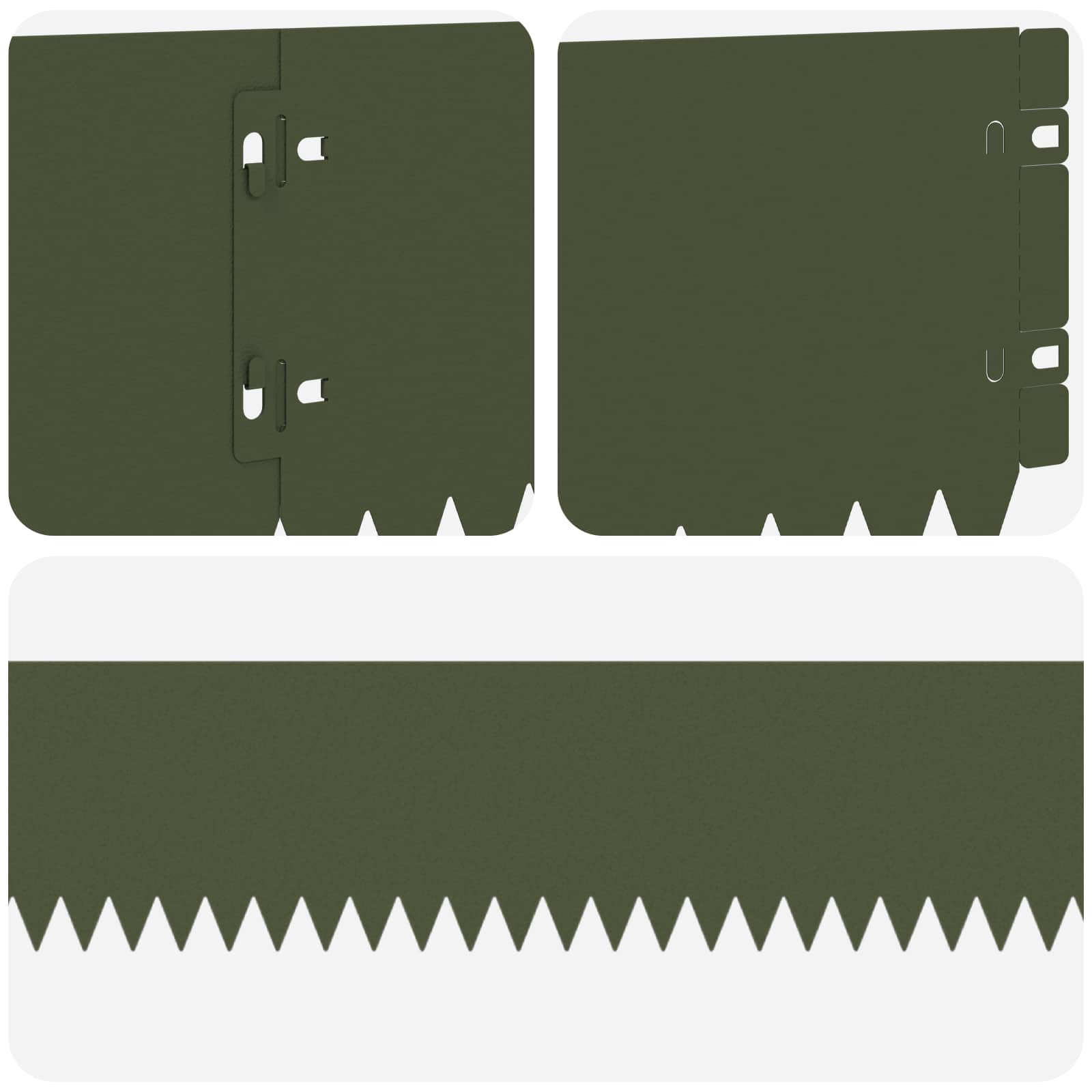 Bordura per Prato 10 pcs 103 x 15 cm Acciaio Verde Oliva | homemem39