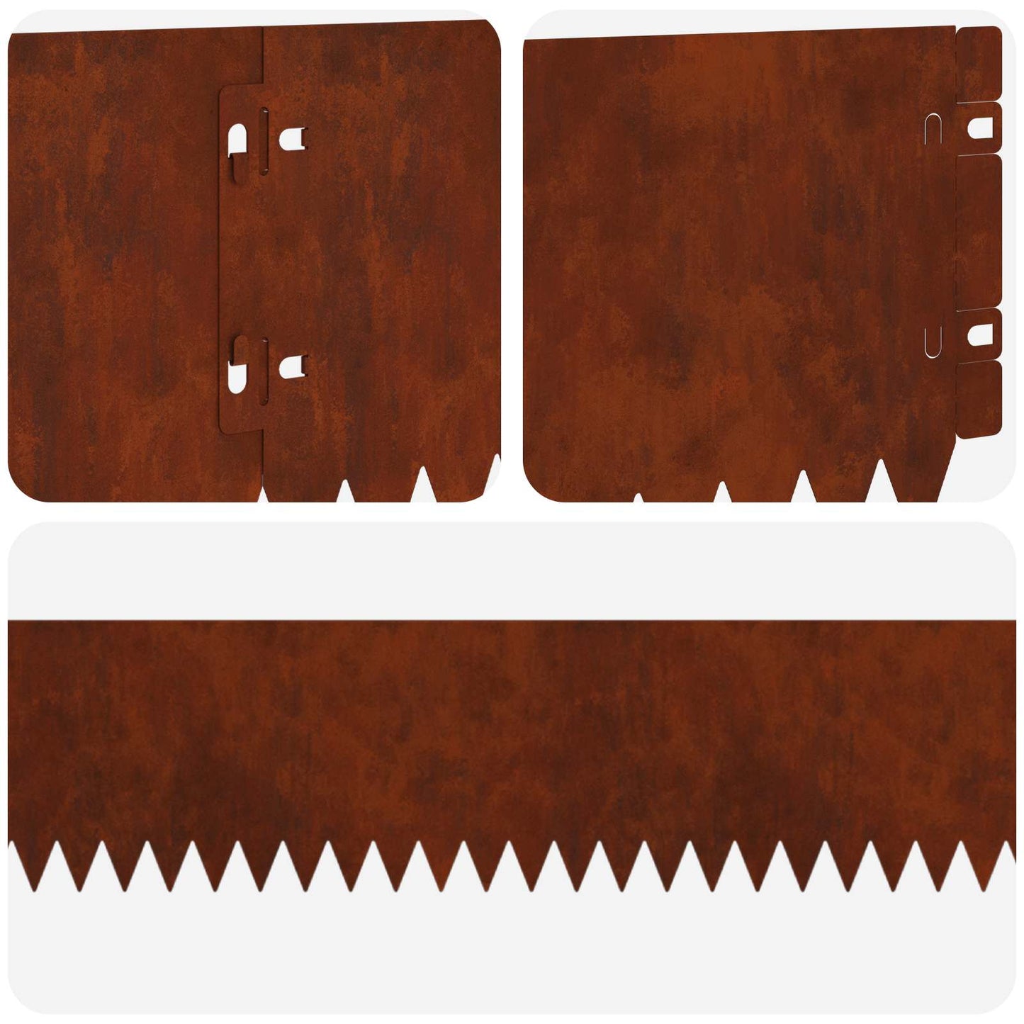 Bordura per Prato 20 pcs 103 x 15 cm Acciaio Ruggine | homemem39