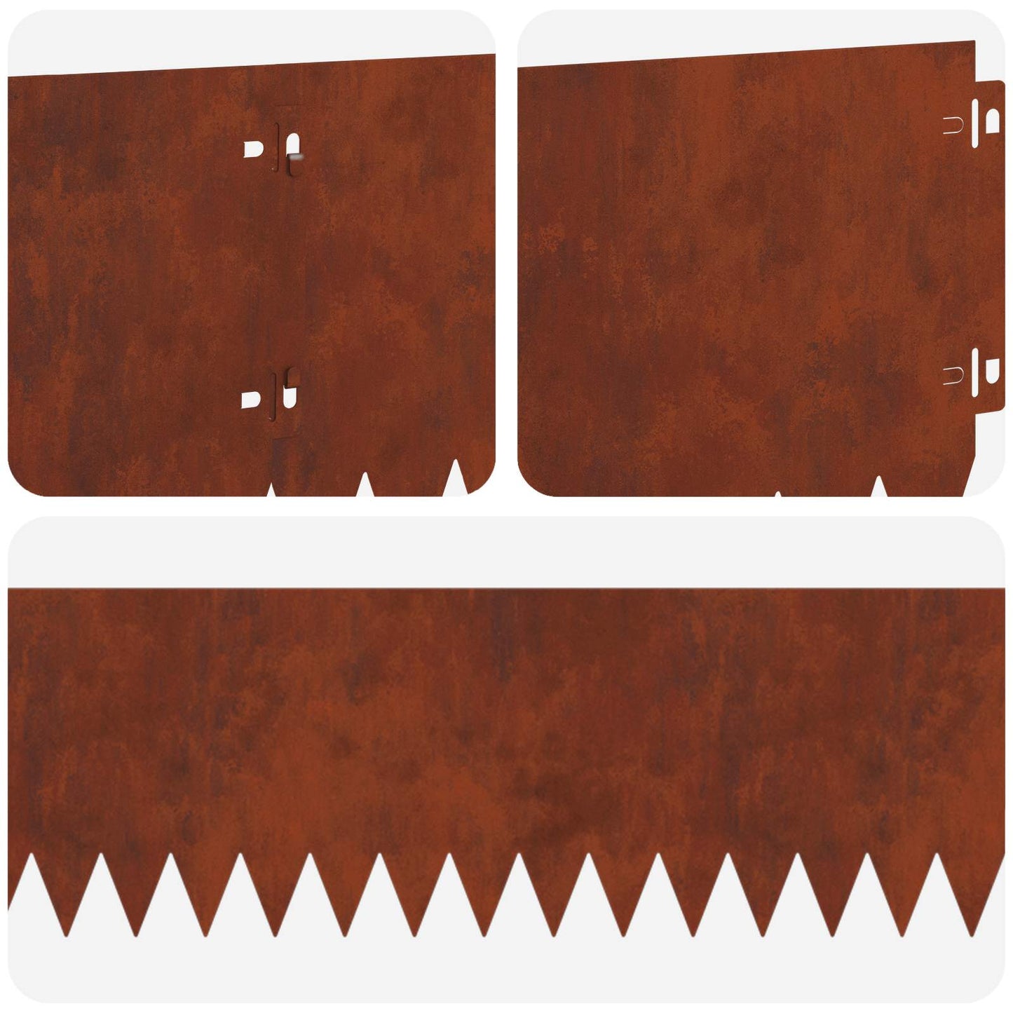 Bordura per Prato 20 pcs 103 x 20 cm Acciaio Ruggine | homemem39