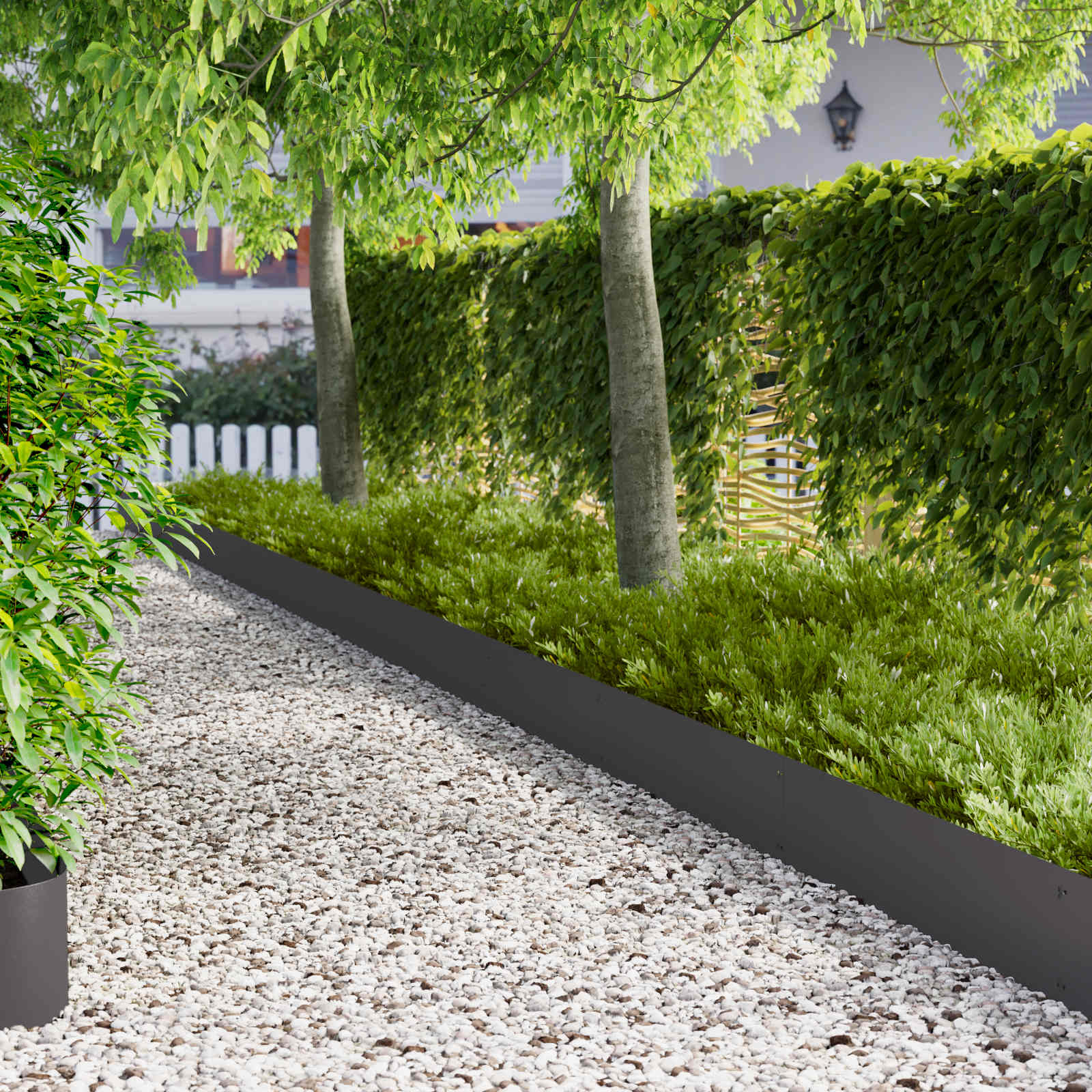 Bordura per Prato 10 pcs 103 x 25 cm Acciaio Nero | homemem39