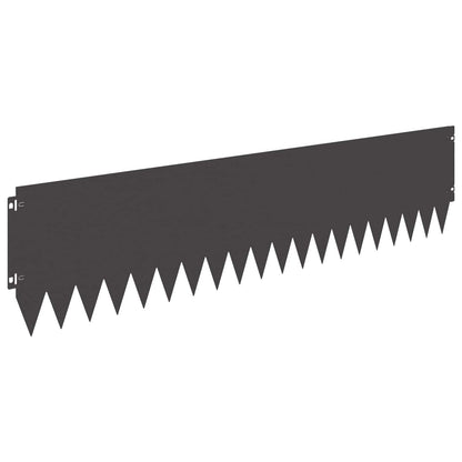Bordura per Prato 10 pcs 103 x 25 cm Acciaio Nero | homemem39