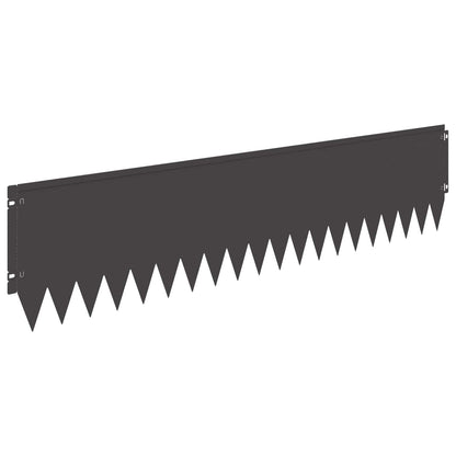 Bordura per Prato 10 pcs 103 x 25 cm Acciaio Nero | homemem39