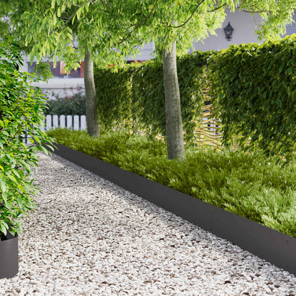 Bordura per Prato 20 pcs 103 x 25 cm Acciaio Nero | homemem39