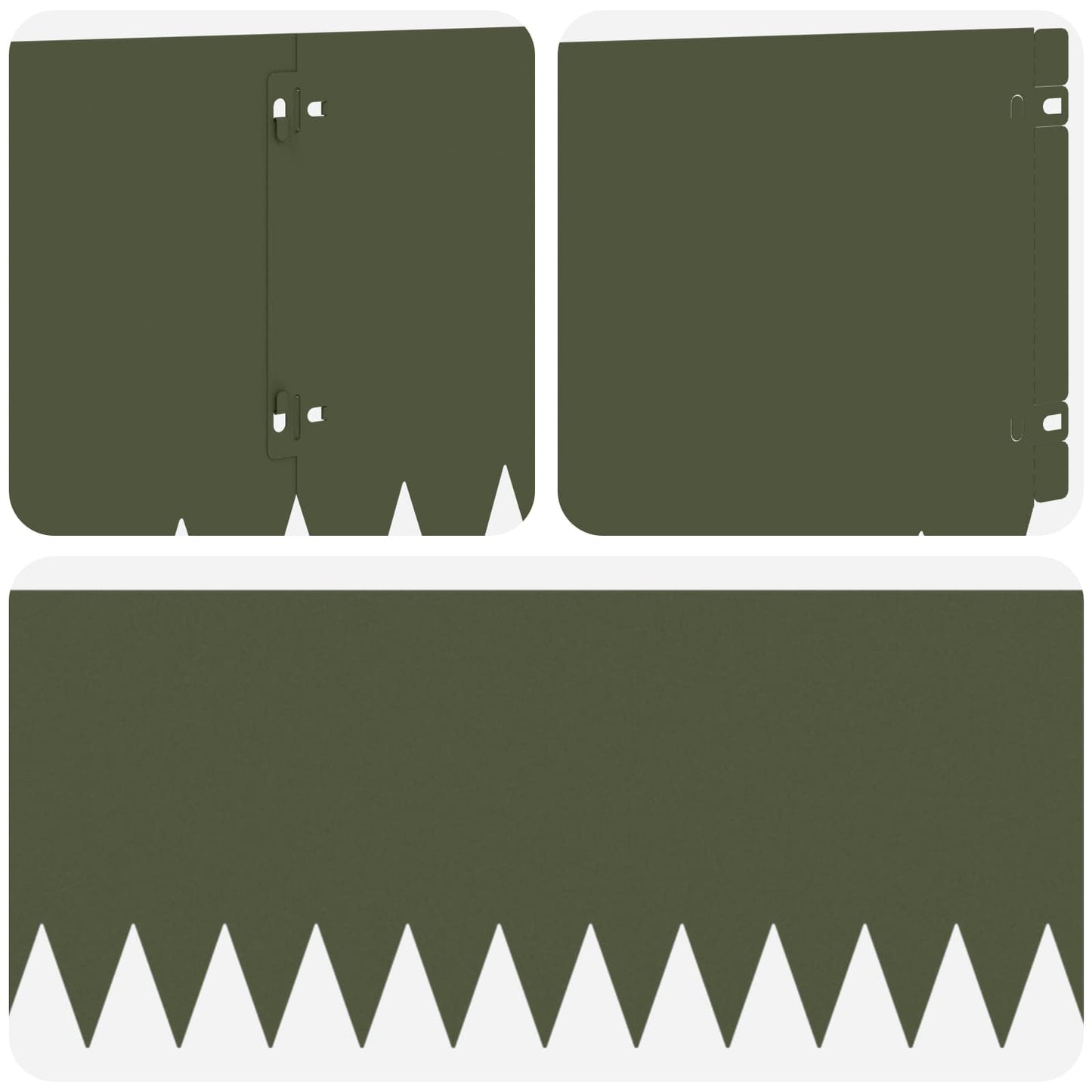 Bordura per Prato 10 pcs 103 x 25 cm Acciaio Verde Oliva | homemem39