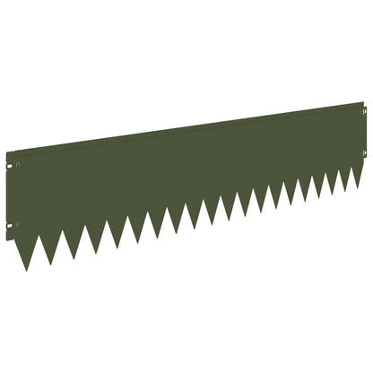 Bordura per Prato 10 pcs 103 x 25 cm Acciaio Verde Oliva | homemem39