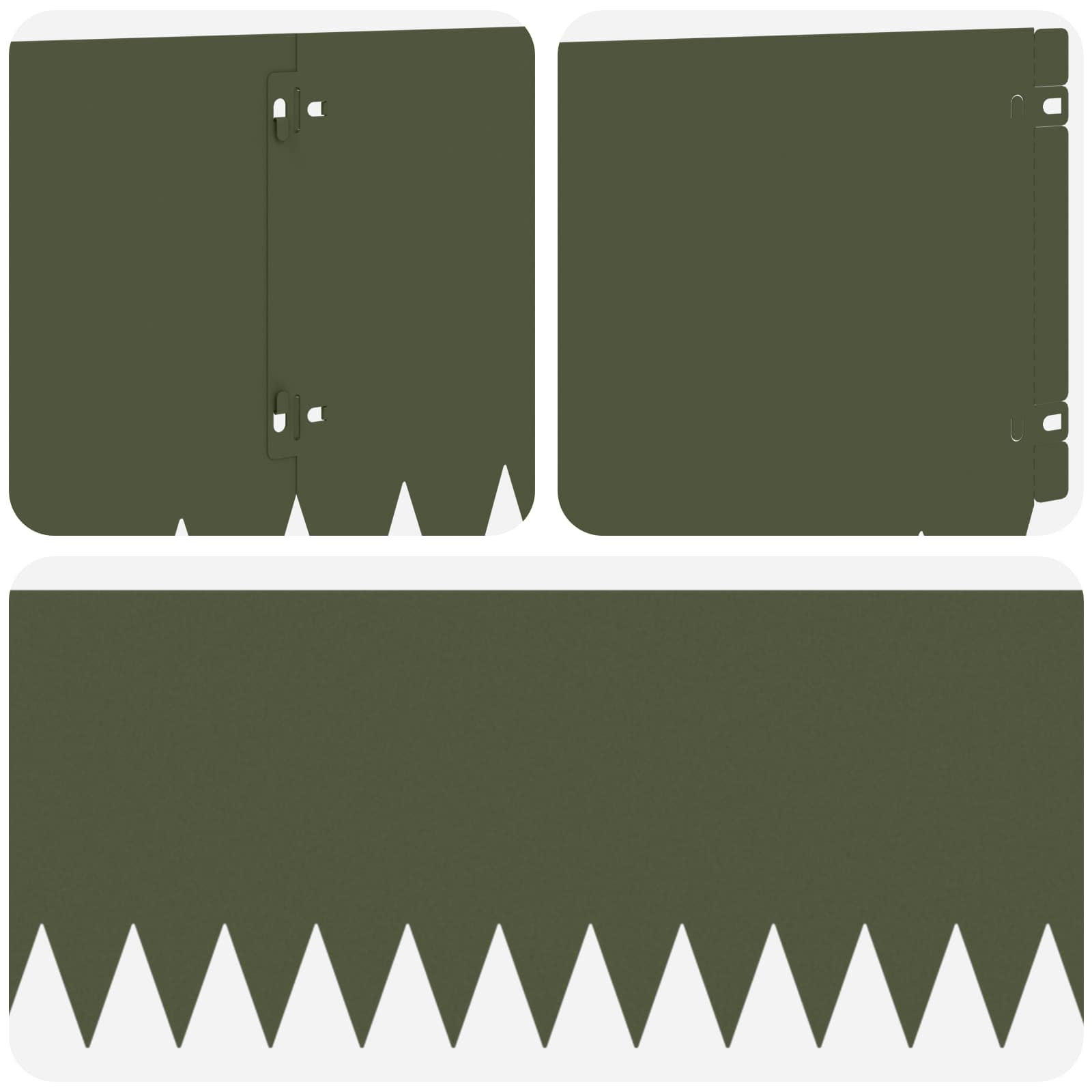 Bordura per Prato 20 pcs 103 x 25 cm Acciaio Verde Oliva | homemem39