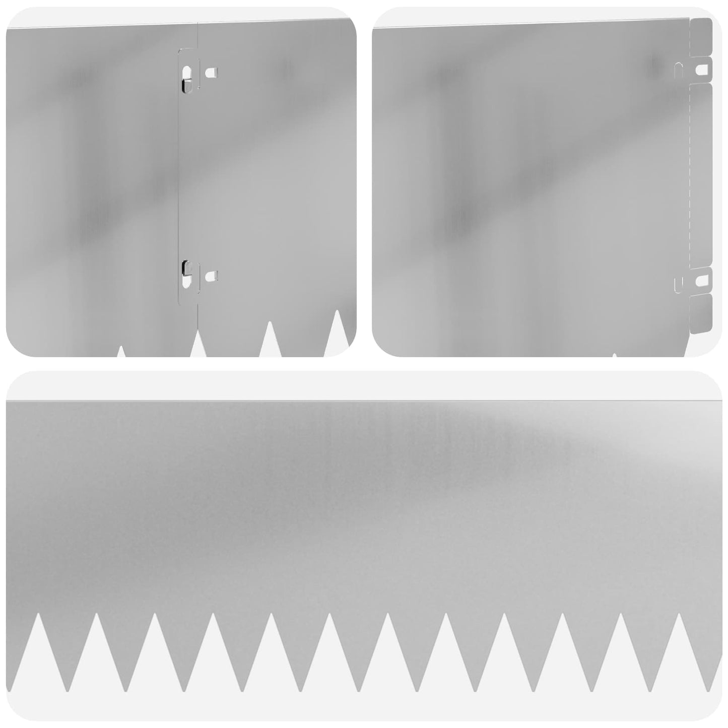 Bordura per Prato 10 pcs 103 x 25 cm Acciaio Argento | homemem39
