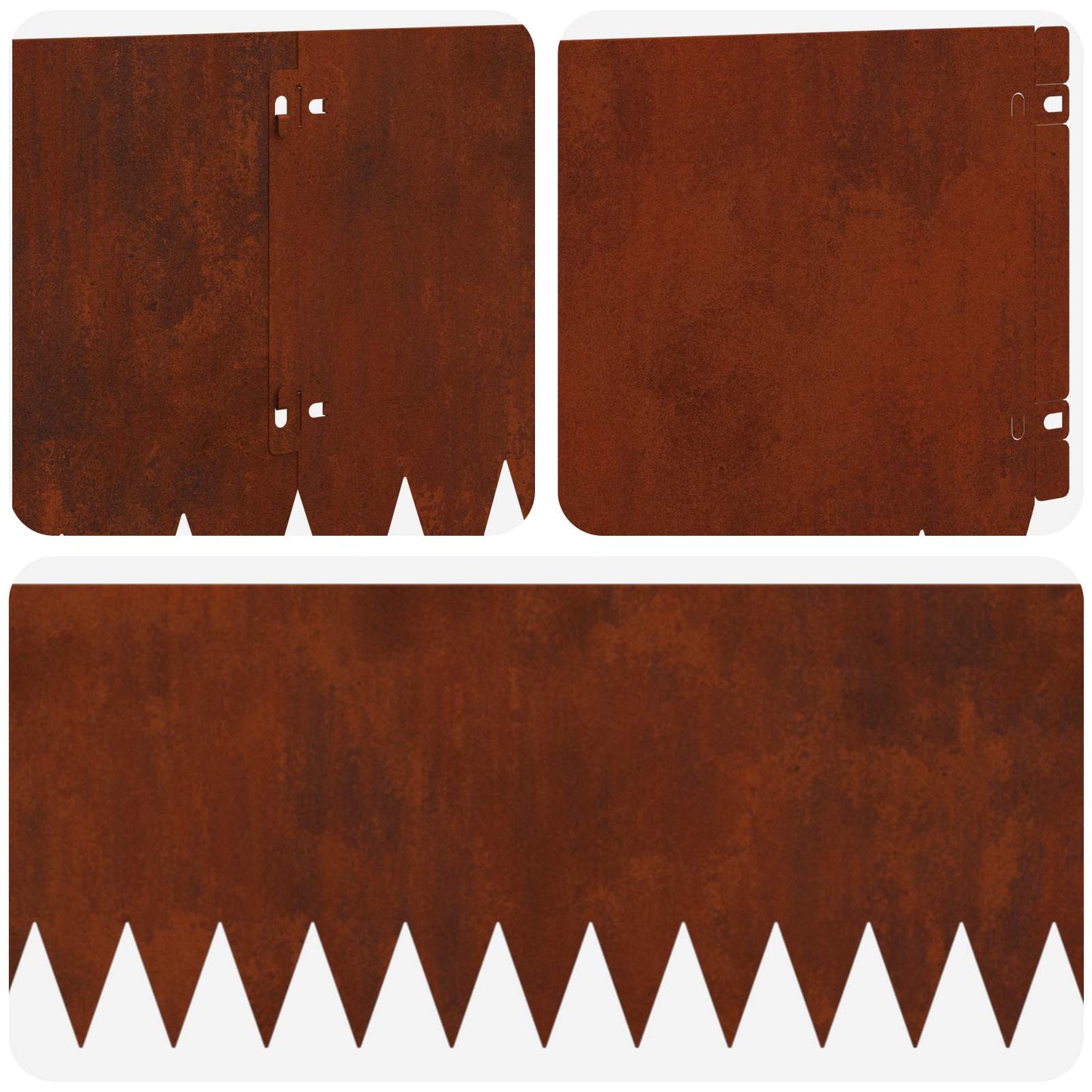 Bordura per Prato 10 pcs 103 x 25 cm Acciaio Ruggine | homemem39