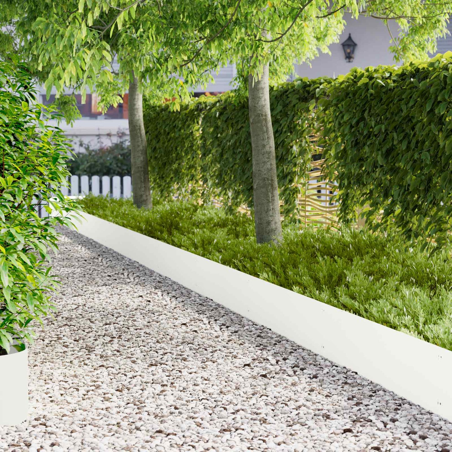 Bordura per Prato 10 pcs 103 x 30 cm Acciaio Bianco | homemem39