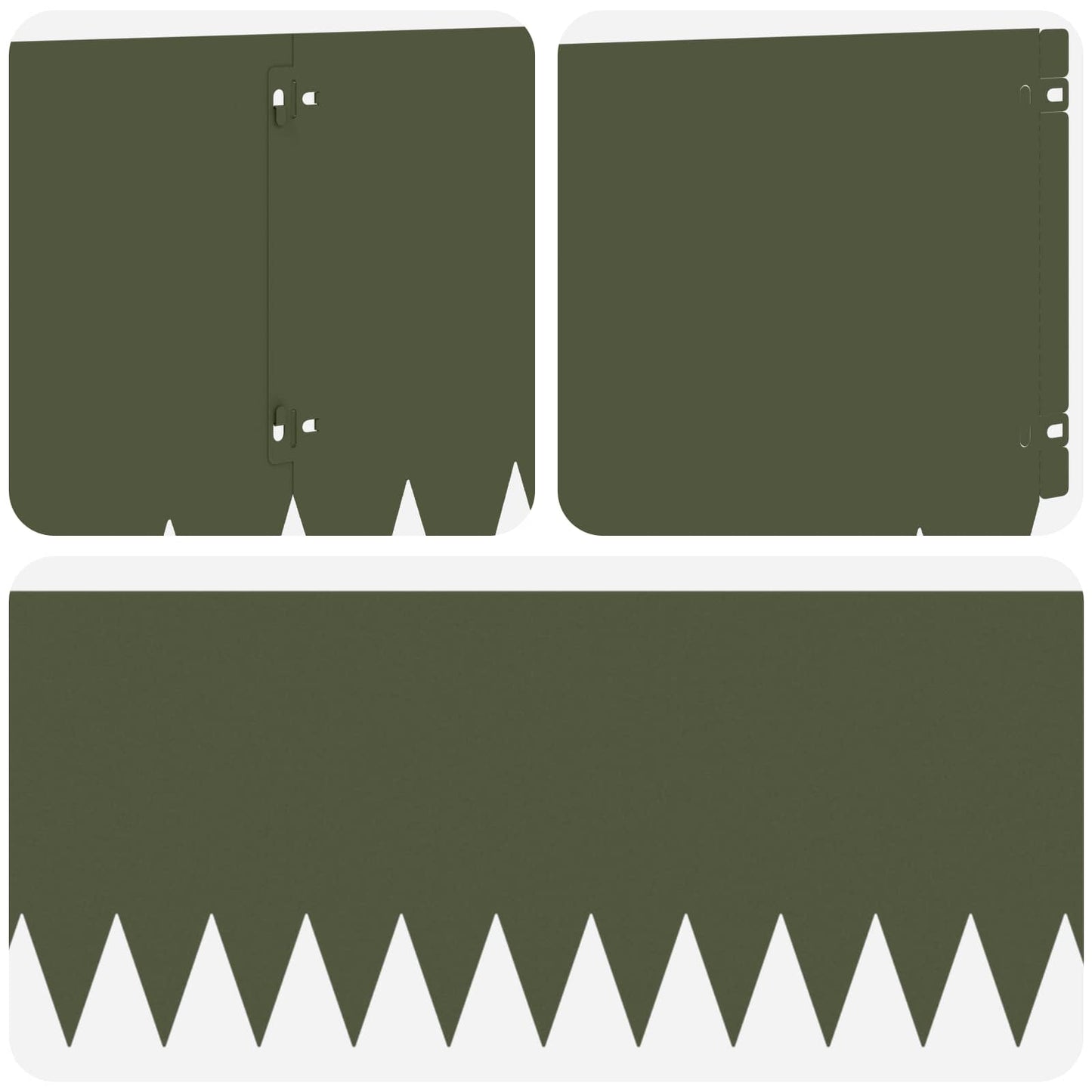 Bordura per Prato 10 pcs 103 x 30 cm Acciaio Verde Oliva | homemem39