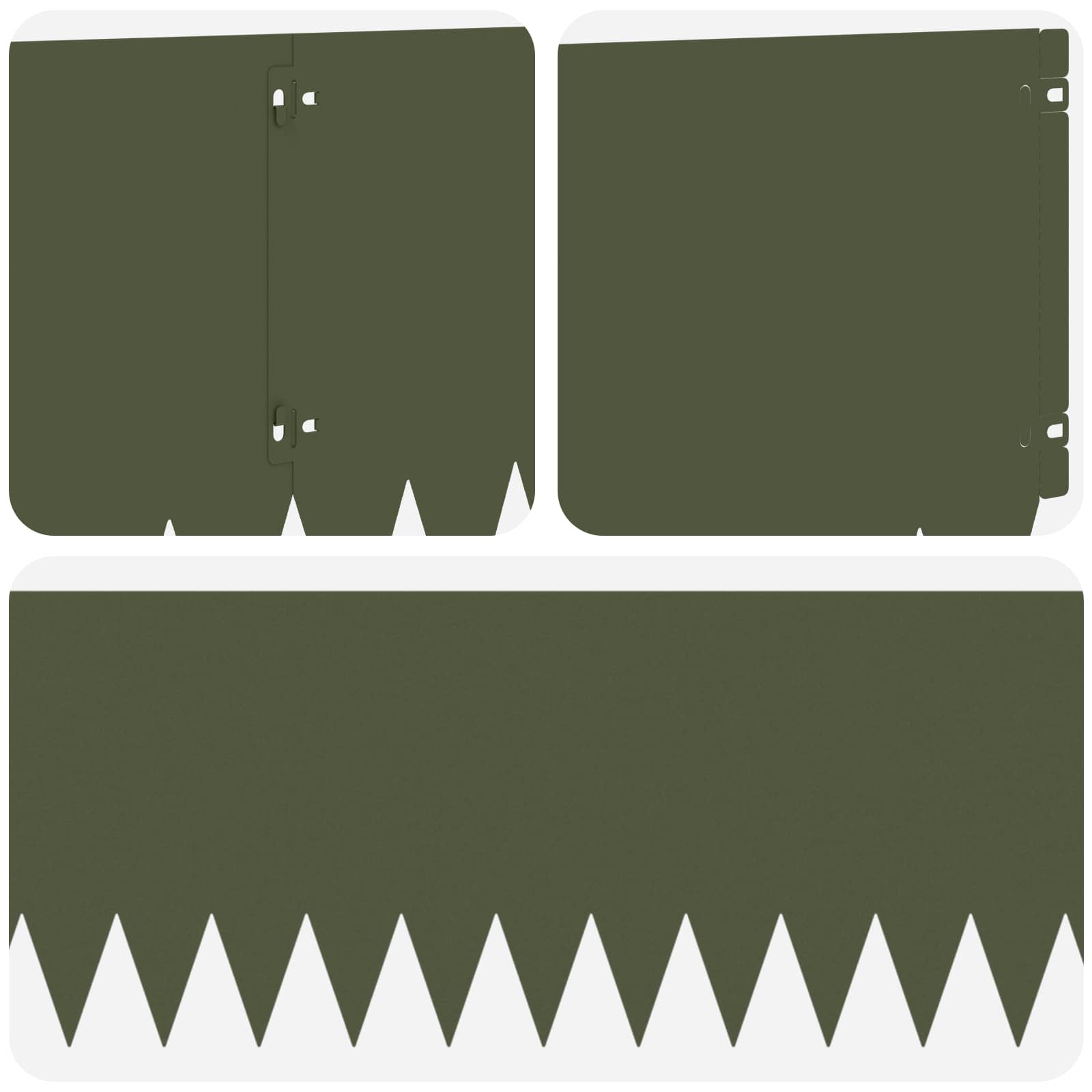 Bordura per Prato 10 pcs 103 x 30 cm Acciaio Verde Oliva | homemem39