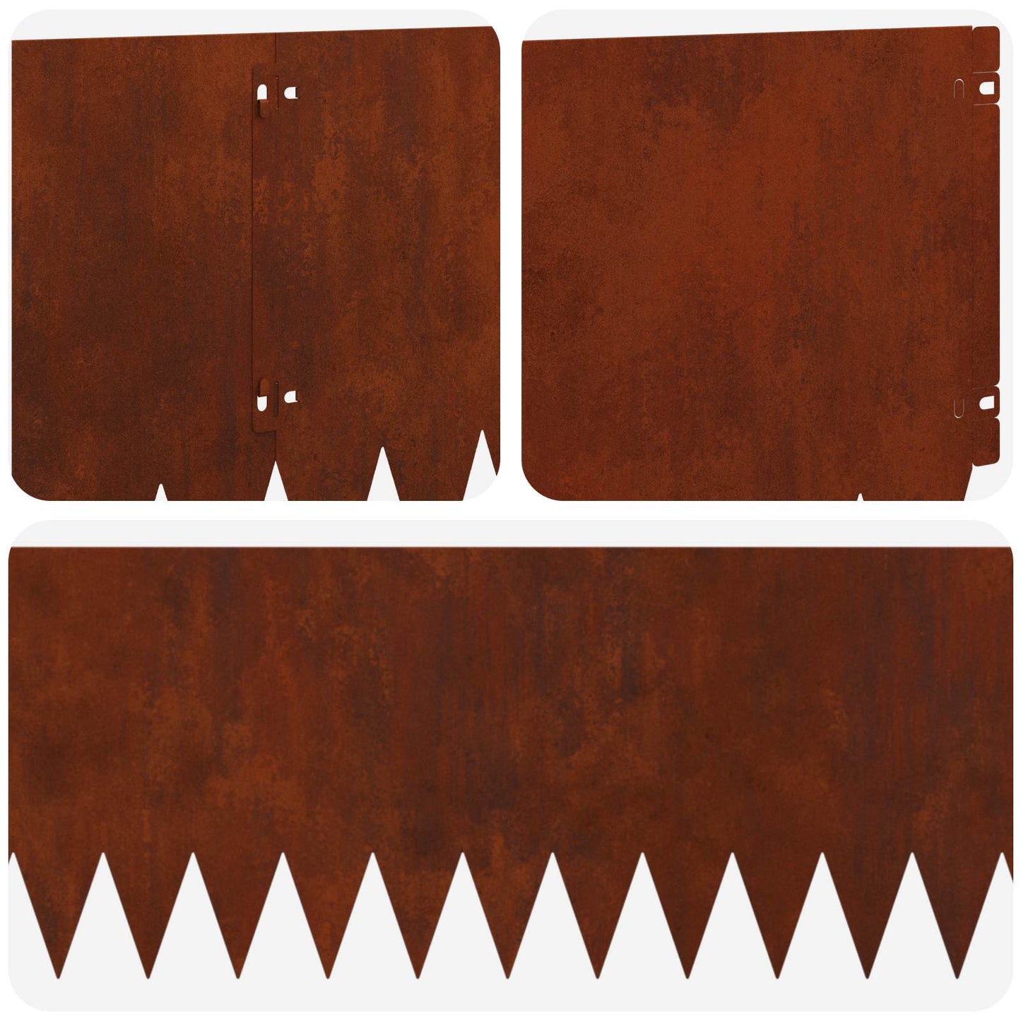 Bordura per Prato 10 pcs 103 x 30 cm Acciaio Ruggine | homemem39