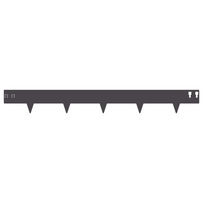 Bordura per Prato 20 pcs 100 x 12 cm Acciaio Nero | homemem39