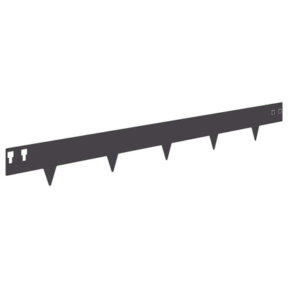 Bordura per Prato 30 pcs 100 x 12 cm Acciaio Nero | homemem39
