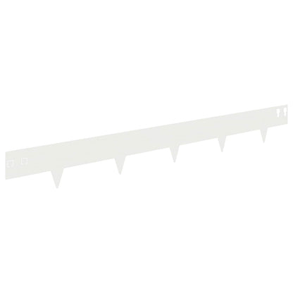 Bordura per Prato 50 pcs 100 x 12 cm Acciaio Bianco | homemem39