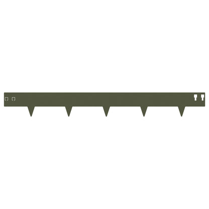 Bordura per Prato 10 pcs 100 x 12 cm Acciaio Verde Oliva | homemem39