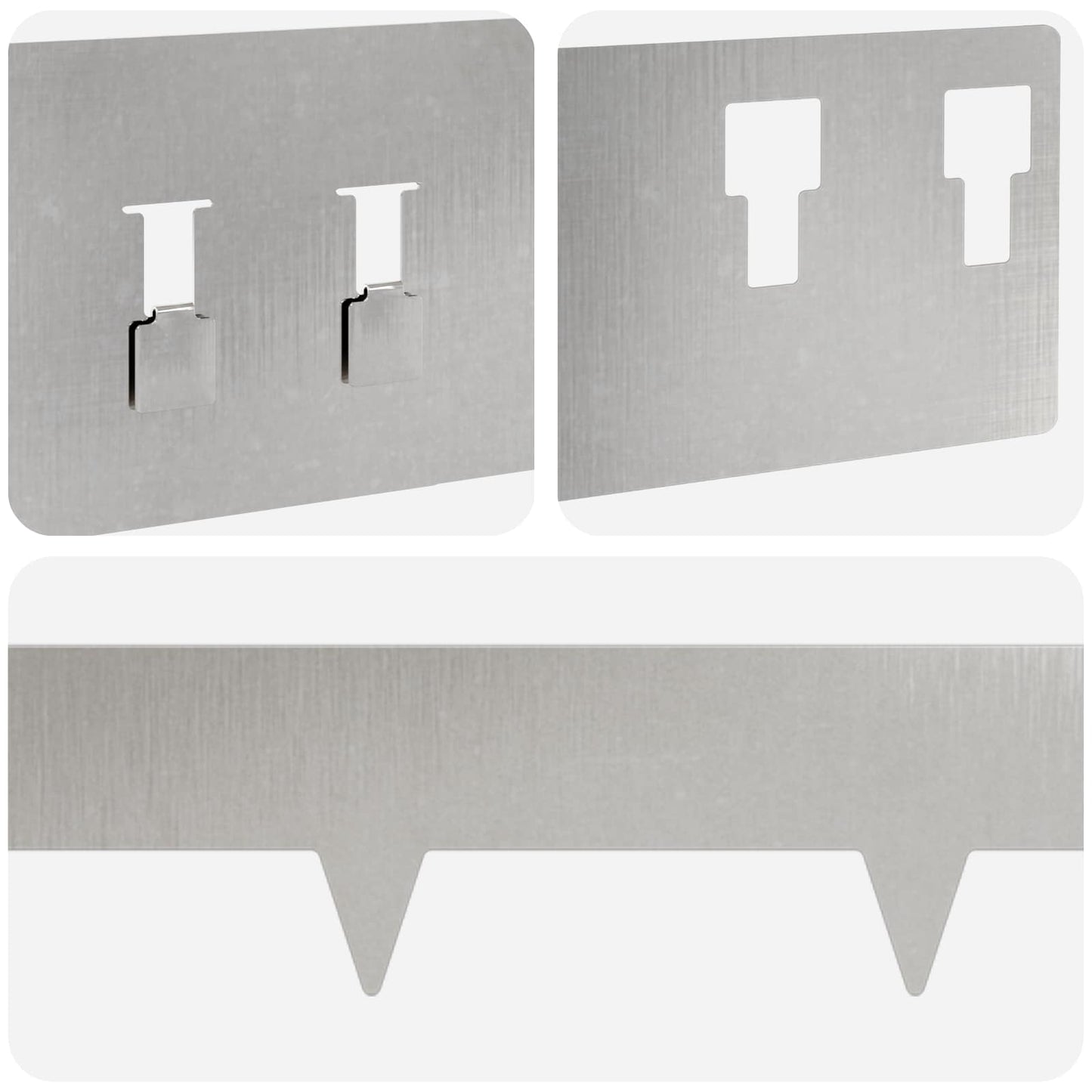 Bordura per Prato 20 pcs 100 x 12 cm Acciaio Argento | homemem39