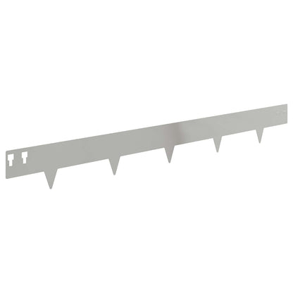 Bordura per Prato 50 pcs 100 x 12 cm Acciaio Argento | homemem39