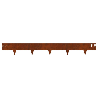 Bordura per Prato 30 pcs 100 x 12 cm Acciaio Ruggine | homemem39